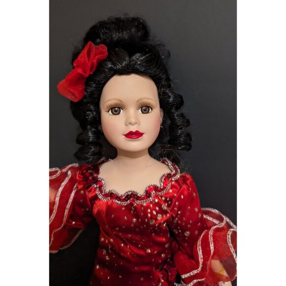 Brass Key 1999 Flamenco Doll Red Gown Dancing Through The Centuries 15” - Picture 2 of 9
